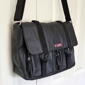 Calvin Klein men's messenger travel work bag, black, spacious and roomy